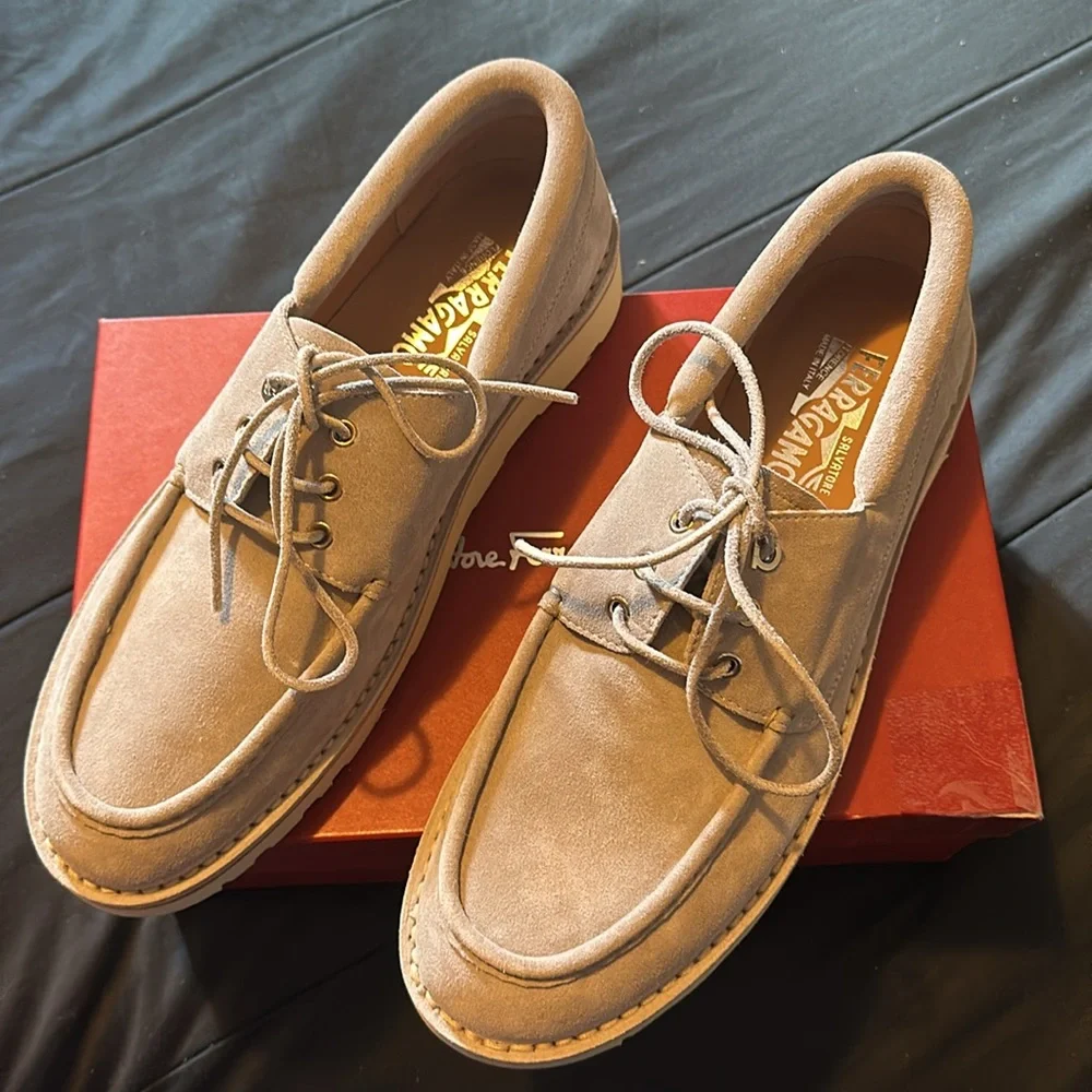 Salvatore Ferragamo men boat shoes NEW